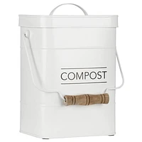 White Compost Rustic Metal Bin