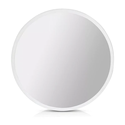 Round Mirror with White Frame