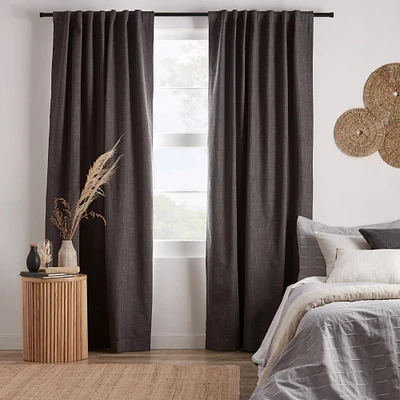 Charcoal Chita Back Tab Blackout Curtain