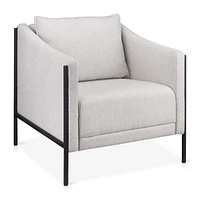 Metal & Fabric Accent Chair in Oatmeal