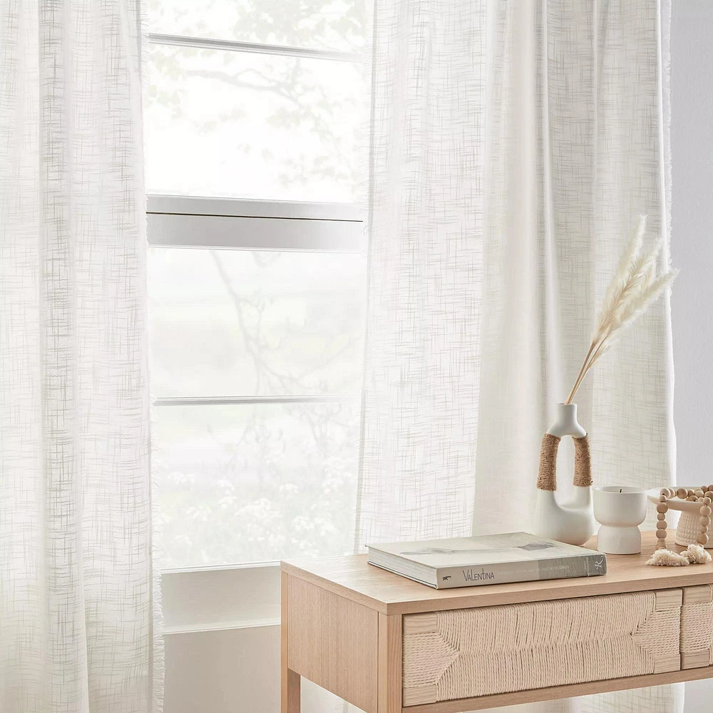 White Nuk Back-Tab/Rod-Pocket Curtain