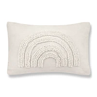 Anya Beige Tufted Rainbow Lumbar Throw Pillow