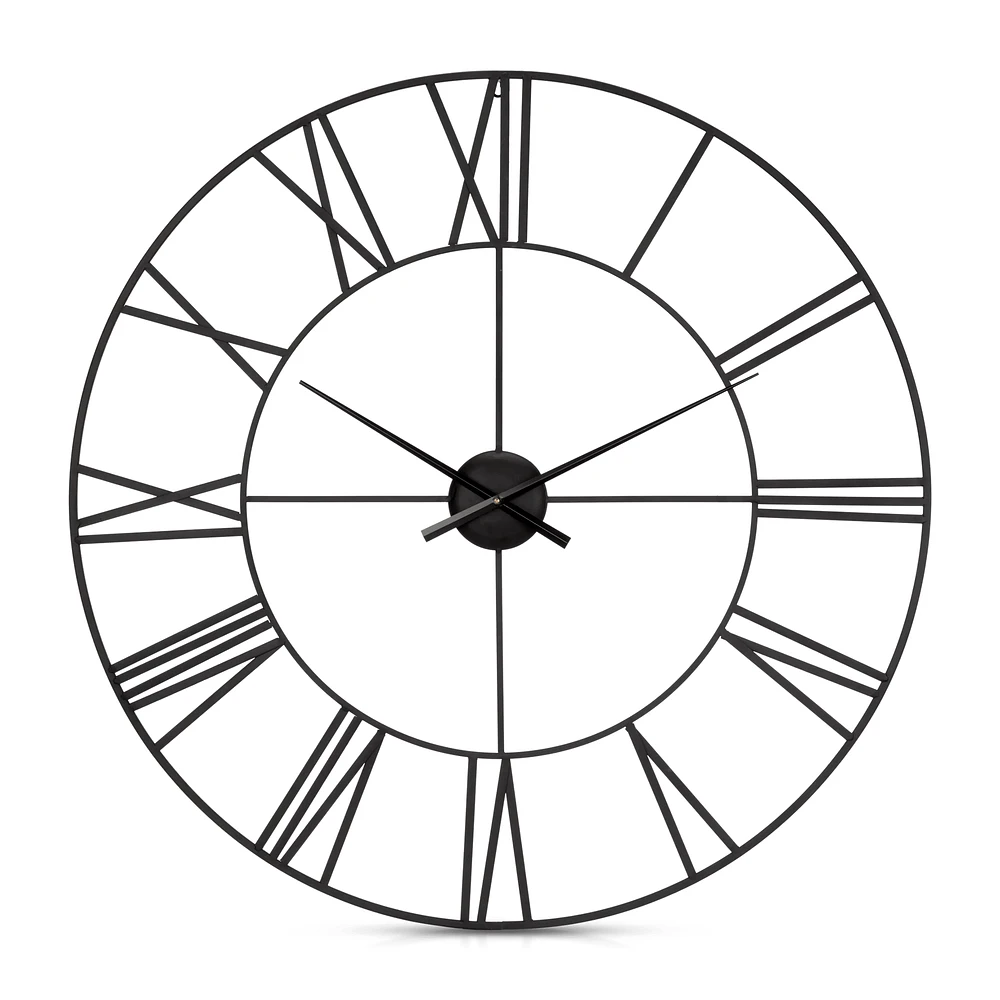 Black Metal Wall Clock