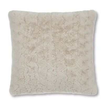 Oatmeal Sheep Faux Fur Throw Pillow