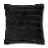 Black Cougar Faux Fur Throw Pillow