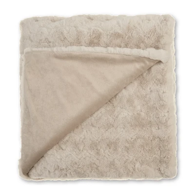 Oatmeal Sheep Faux Fur Throw