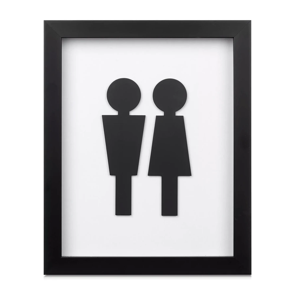 Man & Woman Silhouette Bathroom Shadow Box
