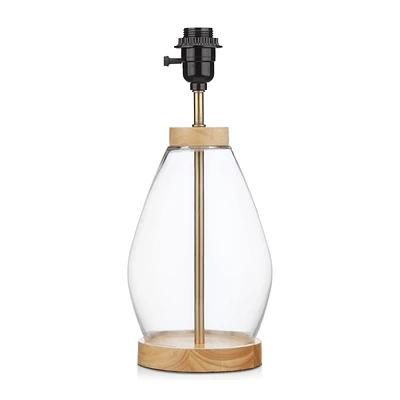 Glass & Wood Table Lamp Base