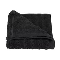 Black Ribbed Hand Towel