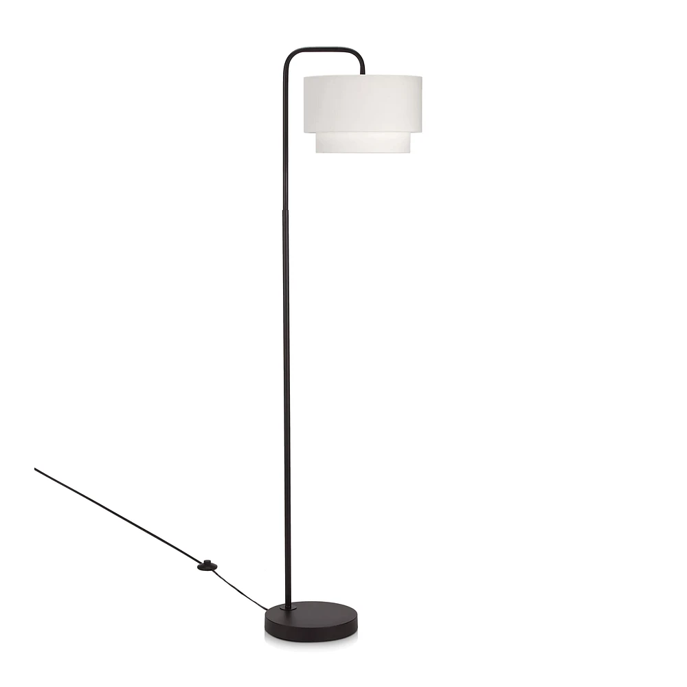 Metal Floor Lamp with White Shade