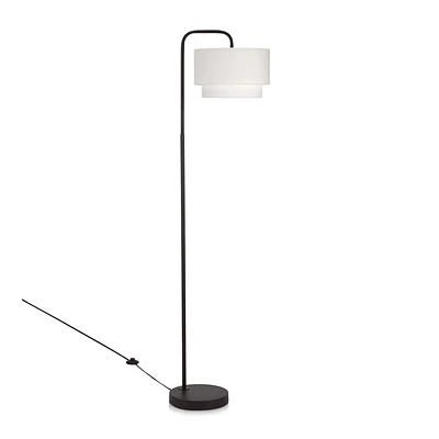 Metal Floor Lamp with White Shade