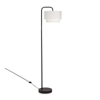 Metal Floor Lamp with White Shade