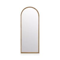 Full-Size Mirror with Wooden Arched Frame