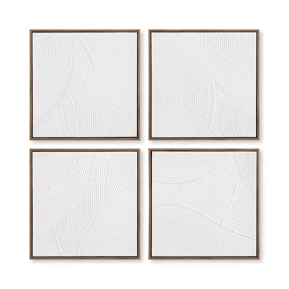 Set of 4 Oil Painted Abstract Framed Art