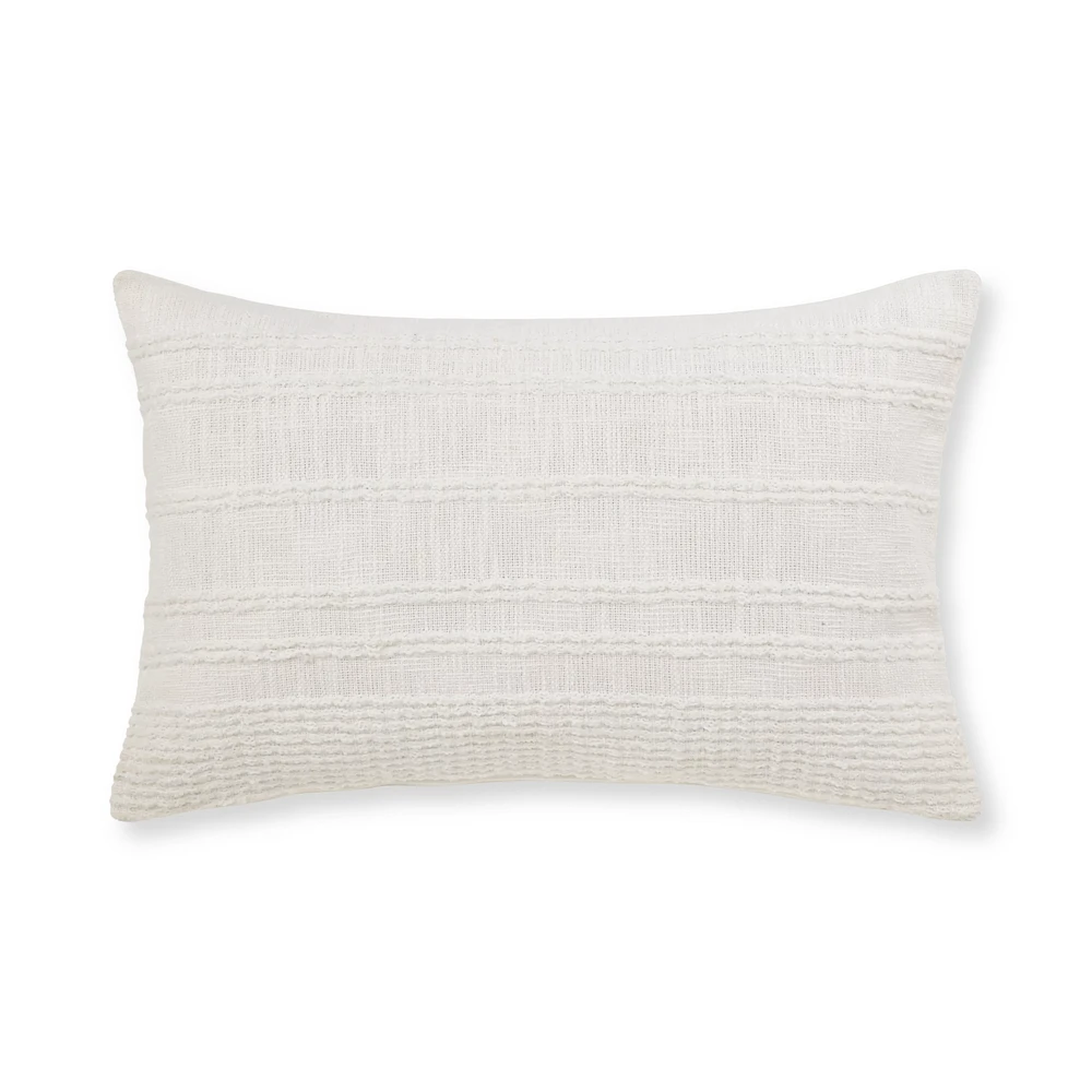 White Lindy Lumbar Decorative Pillow