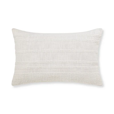 White Lindy Lumbar Decorative Pillow