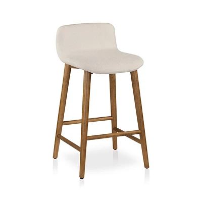 Fabric and Wood Counter Stool