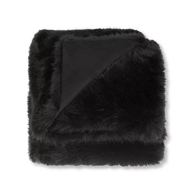 Black Logan Faux Fur Throw