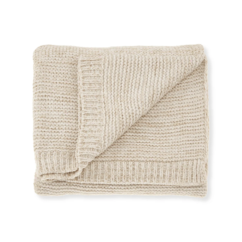 Off White 2-Tone Carlisle Throw Blanket