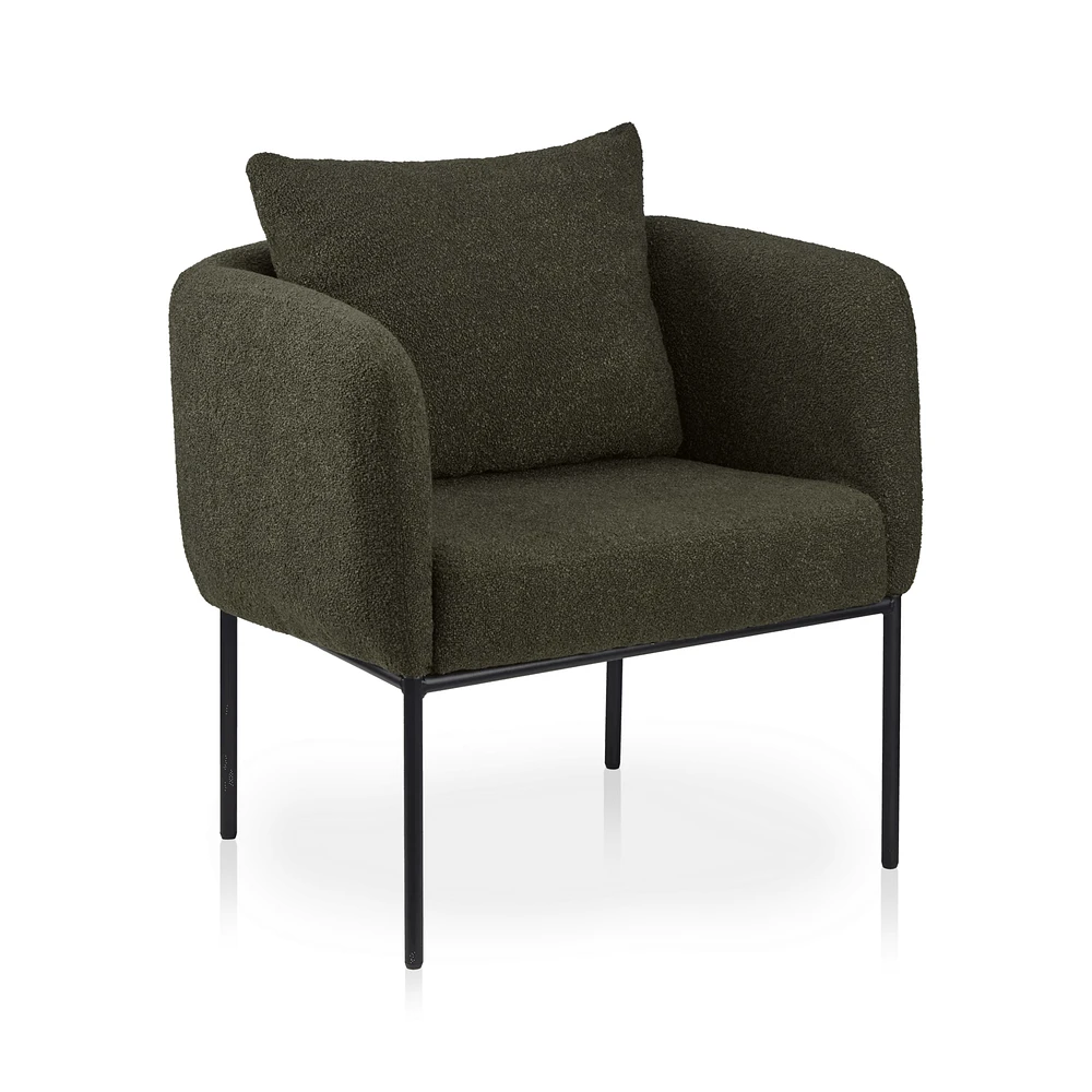 Fabric and Metal Accent Chair