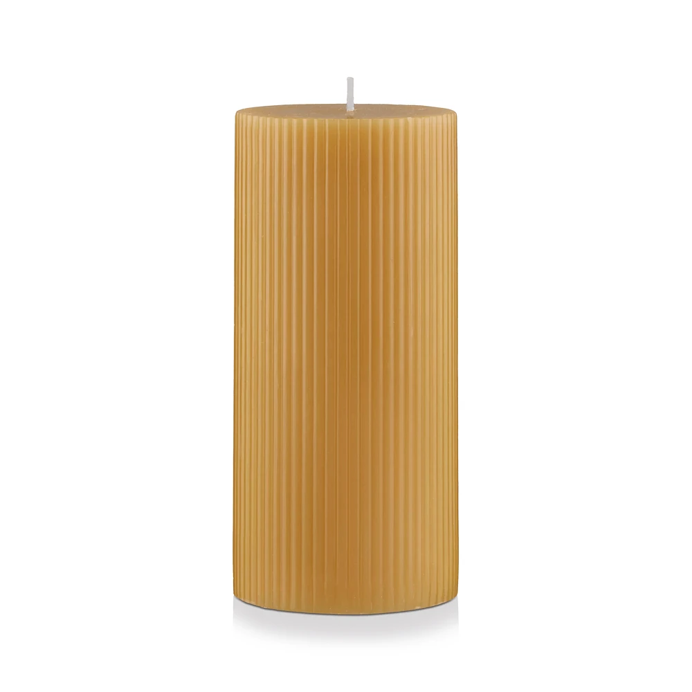Ribbed Pillar Candle