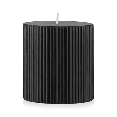 Black Ribbed Candle