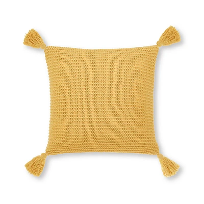 Yellow Erna Decorative Pillow with Tassels