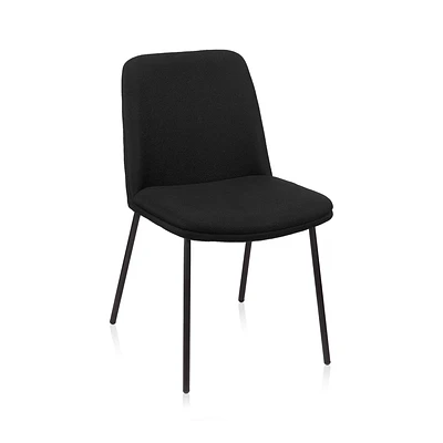 Black Fabric and Metal Dining Chair