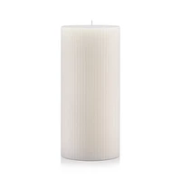 White Tall Ribbed Candle