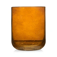 Glass Amber Candle Holder