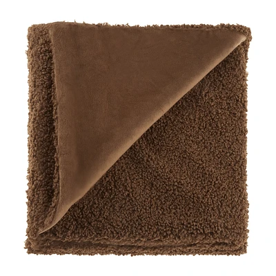 Brown Doodle Boucle Throw