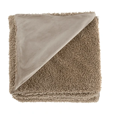 Beige Doodle Boucle Throw