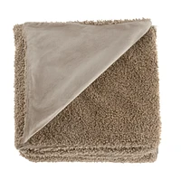 Beige Doodle Boucle Throw