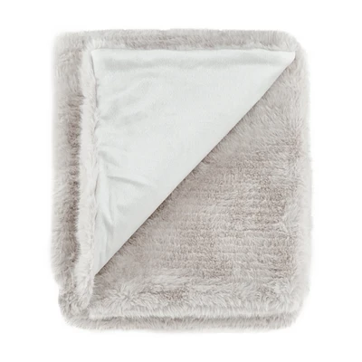Grey Maddox Faux Fur Throw