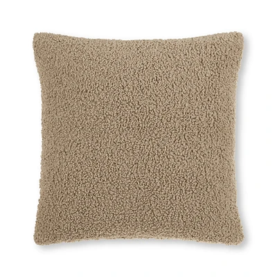 Beige Doodle Boucle Decorative Throw Pillow