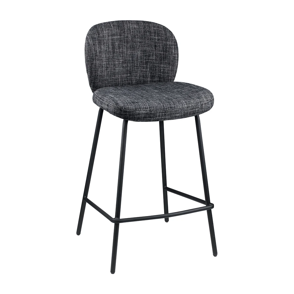 Fabric and Metal Bar Stool