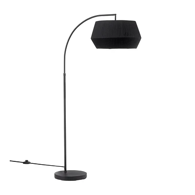 Metal Floor Lamp with Black Shade