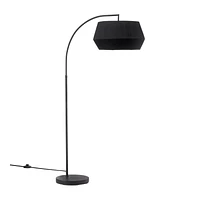 Metal Floor Lamp with Black Shade