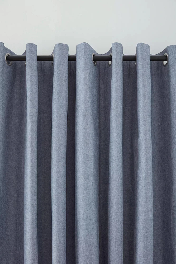 Blue Chambray Blackout Curtain