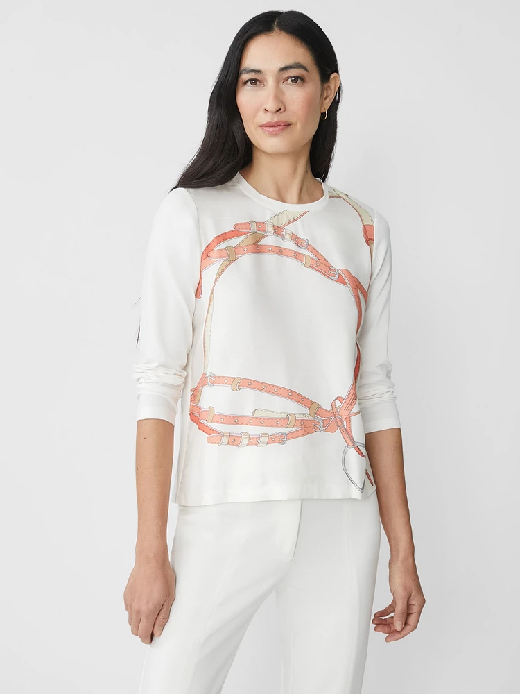 Alessandra Silk Blend Tee Monterrey Belt