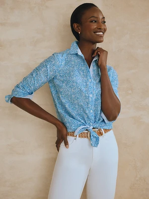 Britt Silk Cotton Shirt Paintbrush Paisley