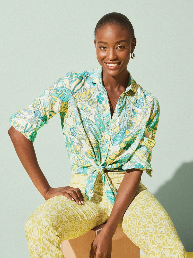 Britt Linen Shirt Beach Bouquet