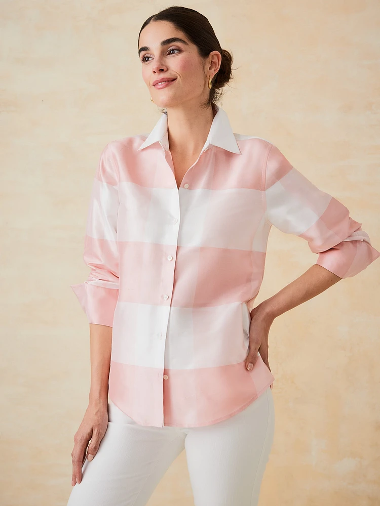 Claire Silk Shirt Check: RSVP x Steven Stolman