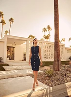 Robe en denim à ceinture tressée