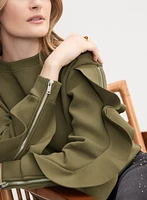 Ruffle Sleeve Sweatshirt