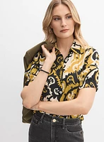 Blouse boutonnée à motif abstrait