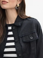 Veste à bordures effilochées