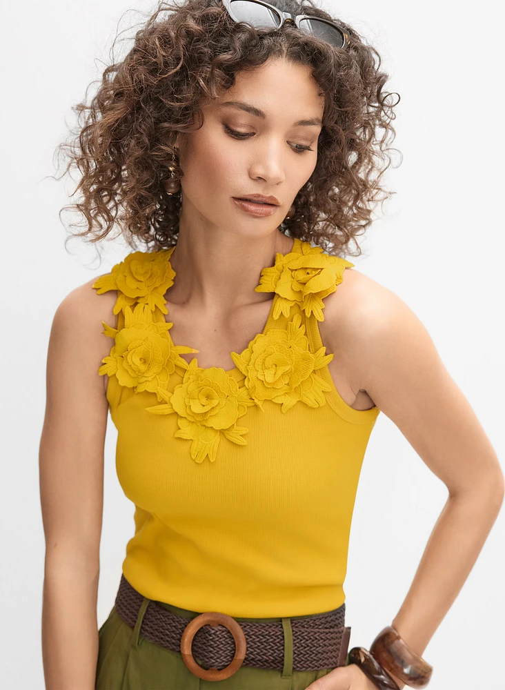 Floral Appliqué Tank Top