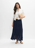 Pleated Chiffon Maxi Skirt