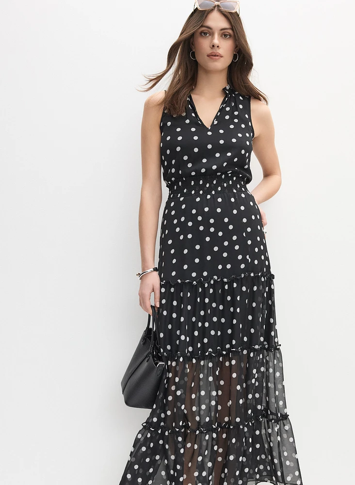 Robe maxi à pois